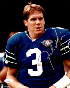 Foto firmada/autografiada de Rick Mirer de los Seattle Seahawks 8x10 JSA 161216 - Imagen 1 de 2
