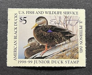WTDstamps - #JDS6 1998 - US Junior Duck Stamp - Mint OG NH **ARTIST SIGNED** - - Picture 1 of 2