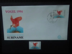 G976    SURINAME  1994  BIRDS ZONNEBLOEM  797 + E 172  SCARCE  FDC  80.00   - Picture 1 of 3