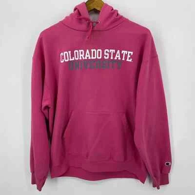Champion Colorado State Rams Sudadera con Capucha Adulto Talla L Rosa Pullover Logo NCAA Foto 1 de 4