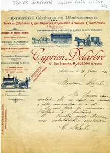 Dépt 23 - Aubusson 17 Rue Franche - Superbe Entête Ste de Déménagements de 1914 - Picture 1 of 1