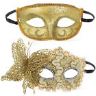 2 Pcs Party Masks Carnival Masks Half Masquerade Masks Golden Couple Masks