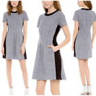 Madewell Gray/Black  Park Line Knit Dress Short Sleeve Pockets Size 0