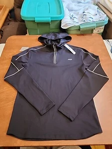 ASOS 4505 Men's LARGE L/S Black 1/4 Zip Pullover Hooded Jacket NWT. GB29 - Imagen 1 de 9