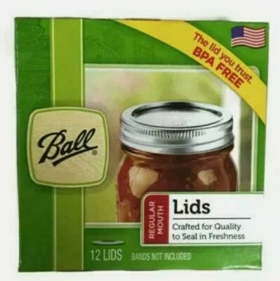 1 BOX 12ct GENUINE BALL Regular Mouth Canning Jar Lids NEW SEALED 12 TOTAL LIDS - Image 1 of 2