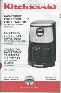 2006 KitchenAid JAVASTUDIO COLLECTION COFFEE MAKERS Instructions KCM511 KCM534 - Picture 1 of 2