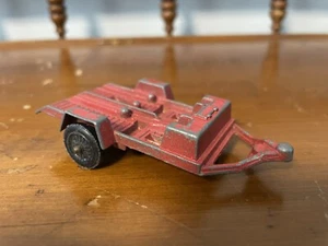 Vtg 1969 Tootsie Toy Red Double Motorcycle Trailer Cycle Dirtbike Hauler USA - Picture 1 of 10