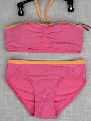 Conjunto de bikini Justice Love Flower Peace halter texturizado joven niña talla L 12/14 nuevo con etiquetas Foto 1 de 4