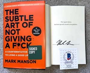 Signed The Subtle Art of Not Giving A F*ck by Mark Manson: Hardback BAS - Picture 1 of 4