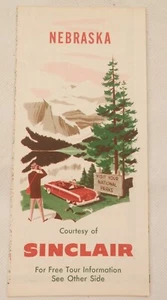 Mappa stradale vintage anni '50 Nebraska olio Sinclair 1955 "Visita i tuoi parchi nazionali" - Foto 1 di 5