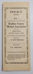 Vintage Hopkins County Mutual Associate Insurance 1944 - Bild 1 von 5