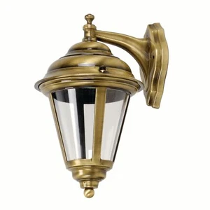 Wandleuchte Messing IP43 wetterfest Antik rustikale Außen Lampe Laterne Haus Hof - Bild 1 von 1