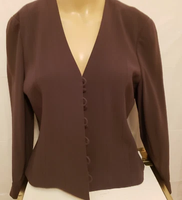 女士 Carlisle 内衬裙套装正式棕色抗皱尺寸 6/8 全新无标签 — 第 1/4 张图片