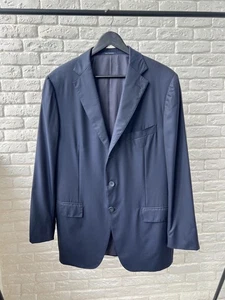 Ermenegildo Zegna 100% Wool Navy Blue Blazer Jacket Men's Size 54 R - Picture 1 of 7
