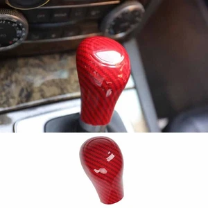 For Benz 2004-14 C-Class Red Carbon Fiber Central Console Gear Shift Knob Cover - Picture 1 of 4