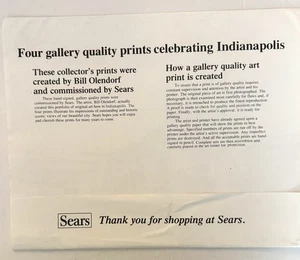 Vintage 4 signierte 11x14 Indianapolis Drucke Bill Oldendorf im Auftrag von Sears - Bild 1 von 12