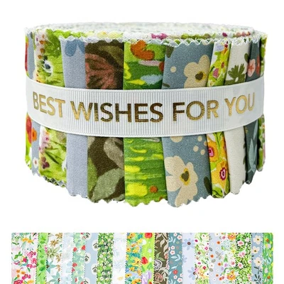 Tiras de acolchado de rollo de gelatina de 2,5" x 78" | Paquete de 20 tiras de tela de algodón surtido... Foto 1 de 4