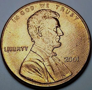 2001 P AU Lincoln Memorial Cent Penny 1C Feeder Finger Error Obverse Reverse - Picture 1 of 2