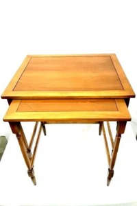 Vintage Hekman Mid-Century Modern Teak Nesting End Tables Set of 2 - Picture 1 of 5