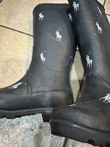 Polo Ralph Lauren Rubber Rain Boots  Sz 9 Child Toddler - Picture 1 of 4