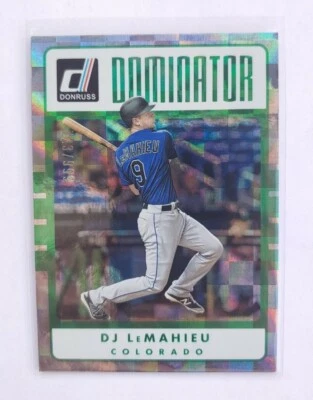 2017 Donruss Dominator DJ LeMahieu  #/999 Insert Card #D-5 - Image 1 of 3