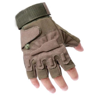 Guantes tácticos de motociclista sin dedos para conducir medio dedo para motocicleta para hombre Foto 1 de 4