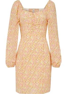 Neu Kleid mit Herzausschnitt Gr. 40 Naturbeige Geblümt Damen Mini Casualkleid - Bild 1 von 1