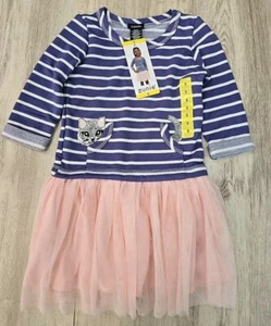 Zunie Boutique Girl's Cat Tutu Dress Pink/Blue 5 NWT Birthday/School/Gift - Picture 1 of 4