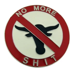 No More Bull BS Long Horn Belt Buckle Texas Cowboy Red Silver Big Rodeo WESTERN - Picture 1 of 4
