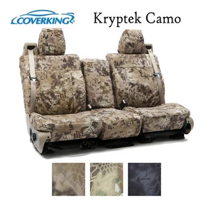 Coverking Custom Seat Covers Ballistic with Kryptek Camo - Choose Color And Rows - Picture 1 of 12