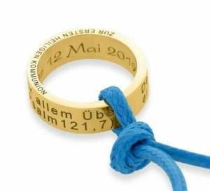 Anillo bautizo comunión cadena de nombre 925 cadena de plata anillo de bautizo grabado bisutería infantil - Imagen 1 de 4