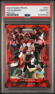 2020 Panini Prizm Joe Burrow #307 RED ICE Rookie RC Gem Mint PSA 10