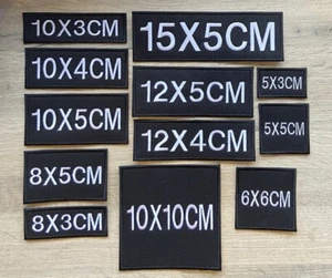 Embroidery Personalised Name Badges Patches Various Sizes Sew On Back - Picture 1 of 2