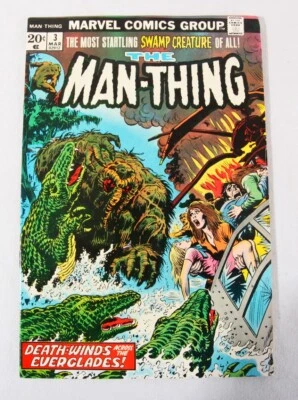 The Man-Thing #3, 1974 Comic, Signed by Val Mayerik, 1st Fool-Killer, 8.0 VF - Image 1 of 4
