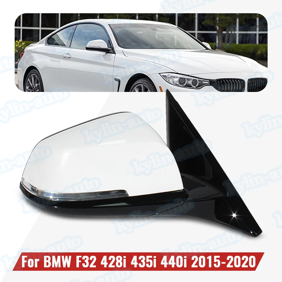 Espejo retrovisor eléctrico térmico blanco 5 pines derecho para BMW F32 428i 435i 440i 2015 2016-2020 Foto 1 de 4