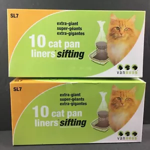 2 Pkgs Van Ness PureNess Sifting Cat Pan Liners Extra Giant SL7 Pack of 10 X 2 - Picture 1 of 7