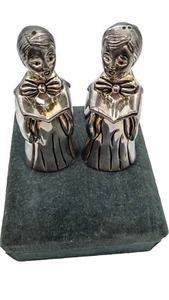 Vintage Neiman Marcus Choir Boys Salt/Pepper Shakers Silver Plated - Picture 1 of 9