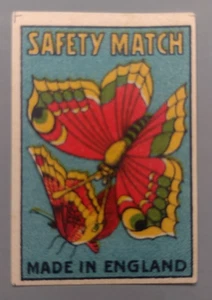 Matchbox label etichetta fiammiferi BUTTERFLY made in England - Picture 1 of 1