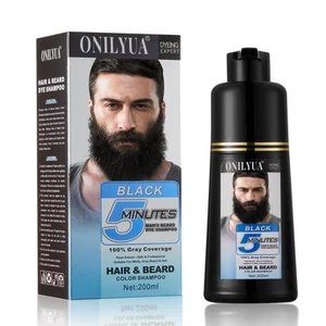 Men's Long-Lasting Black Hair Dye & Root Touch Up for Gray Coverage - 5 Minut... - Picture 1 of 7