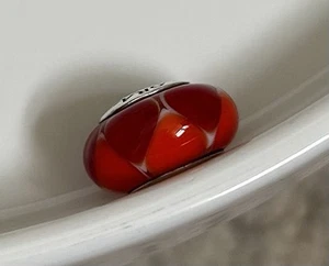 Genuine Pandora Retired Red/Orange Glass Murano Bead - Picture 1 of 3