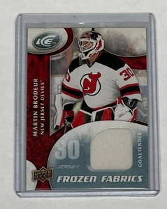 Camiseta deportiva Martin Brodeur 2009-10 UD Ice Frozen Fabrics juego usada #FR-MB Devils - Imagen 1 de 2