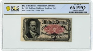 FR 1381 Fifty Cents 50c Fractional 5th Issue GEM UNC 66 PPQ PCGS 949733-20 - Picture 1 of 3