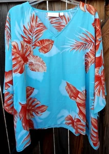 NWOT ๐ฆ๐๐ฅ BELLE by KIM GRAVEL ๐ฅ๐๐ฆ MALIBU PALMS Poncho Style Top Cover-Up S - Picture 1 of 2