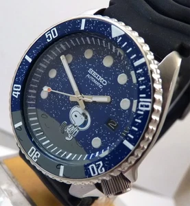 Seiko Ceramic Snoopy In Space Moonwatch Automatik Taucher Datum Uhr Custom 7002 - Bild 1 von 24