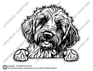 Goldendoodle Aufkleber Sticker Golden Doodle Hunderasse Love Life lockige Pudel Pfoten - Bild 1 von 6