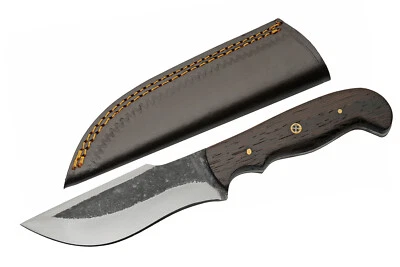 Fixed Blade Hunting Skinner Knife Forged 9 in. – Wood Handle w/ Sheath - Image 1 of 4