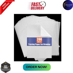 Tracing Paper for Drawing Trace Paper -PSLER 200 Sheets White Translucent Traci - Picture 1 of 8
