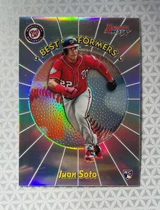 JUAN SOTO 2018 BOWMAN'S BEST RETRO BEST PERFORMERS REFRACTOR RC #98BP-JS ROOKIE - Picture 1 of 2