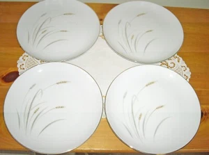 Vintage Fine China of Japan GOLDEN WHEAT 9 1/8" Plates ~ Set of 4 ~ - Picture 1 of 6