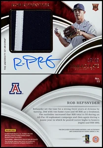 2016 Immaculate Rob Refsnyder Patch Auto 19/25 On-Card Yankees RC - Picture 1 of 3